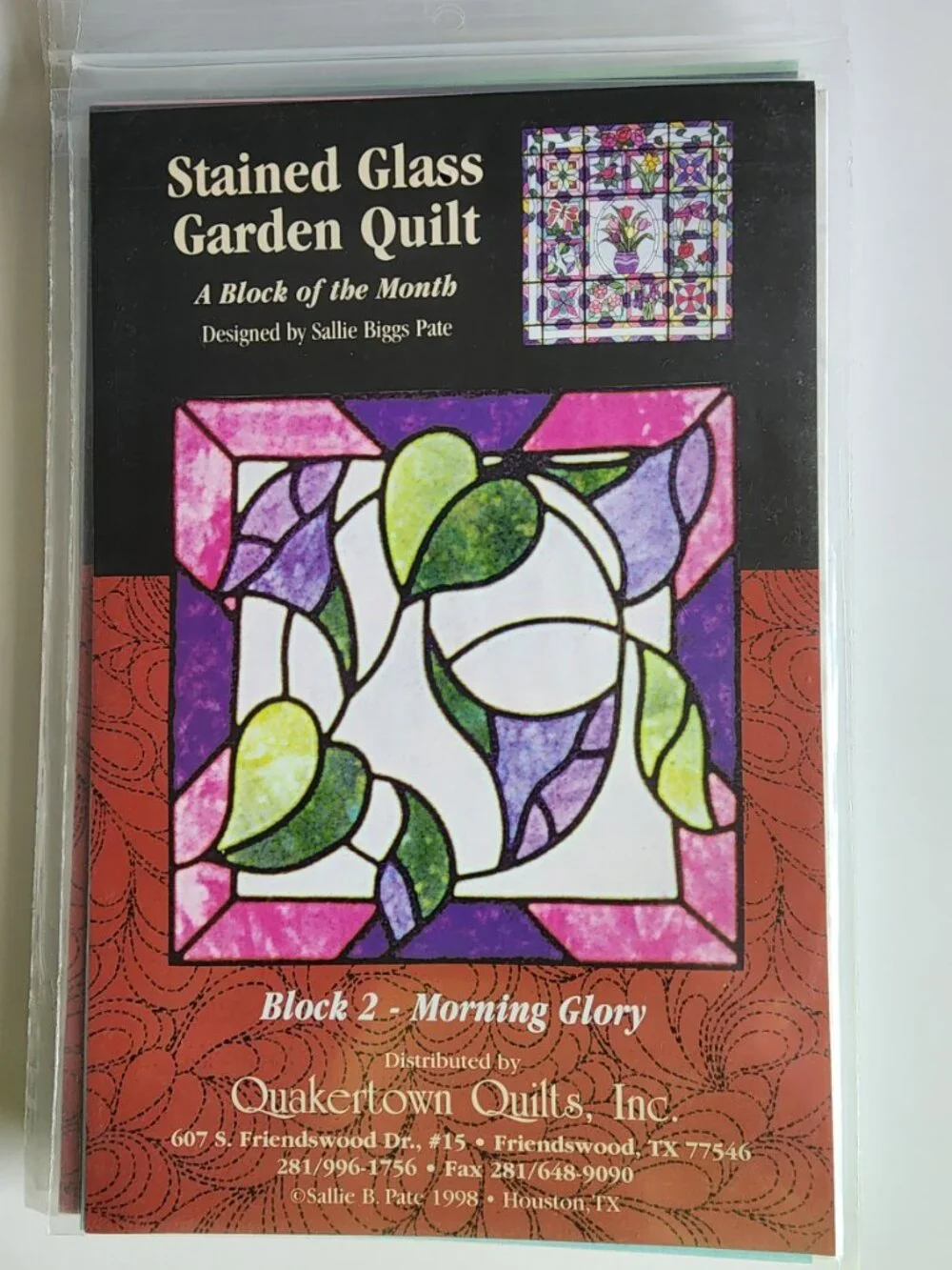 Rare Stained Glass Garden Quilt Pattern Quakertown Quilts  Full Set 14 Patterns